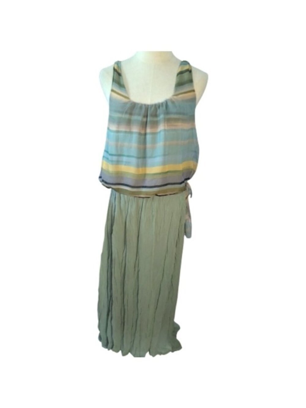Blu Pepper Multicolor Striped Dress Large